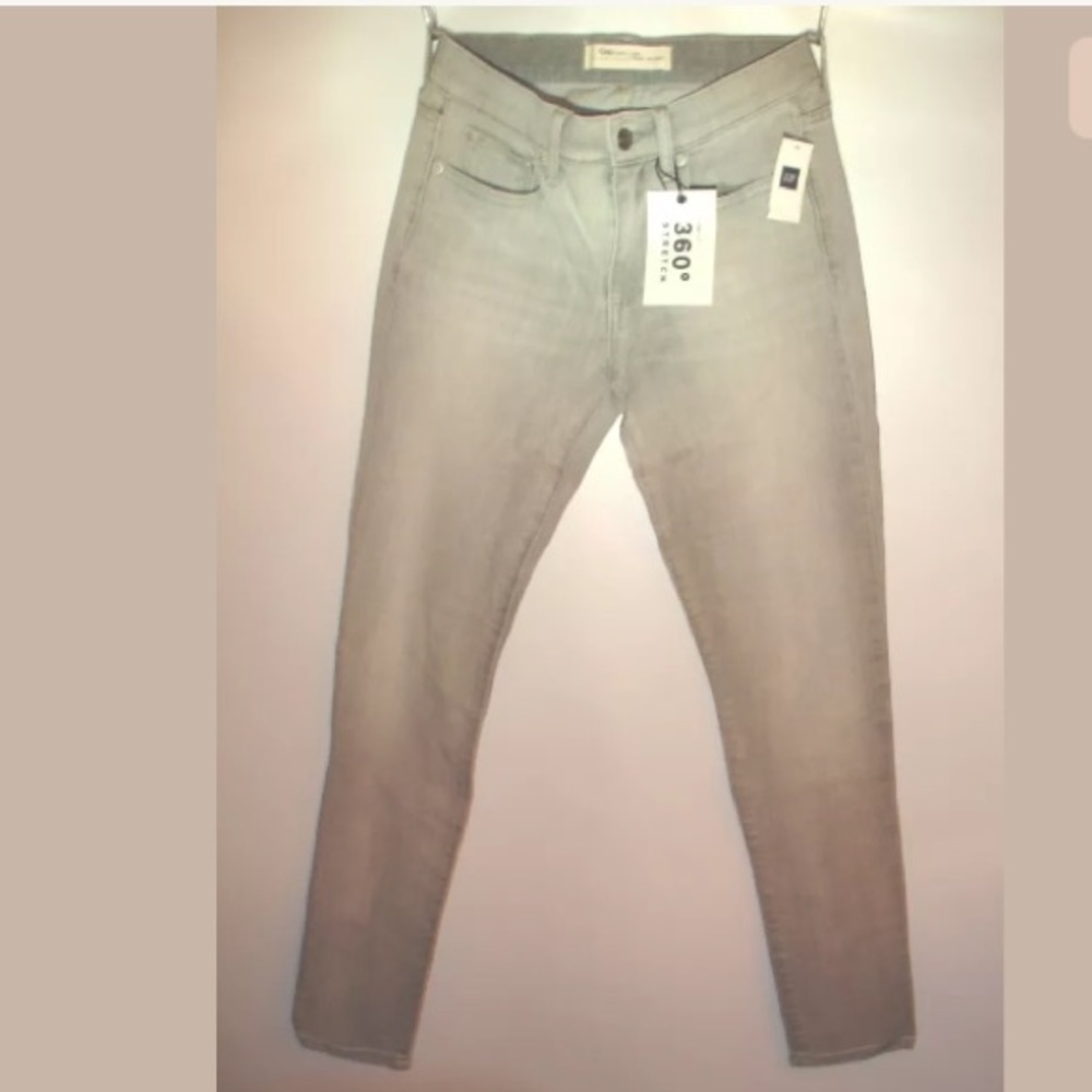 Gap 1969 Light Gray 360 Stretch True Skinny Jeans